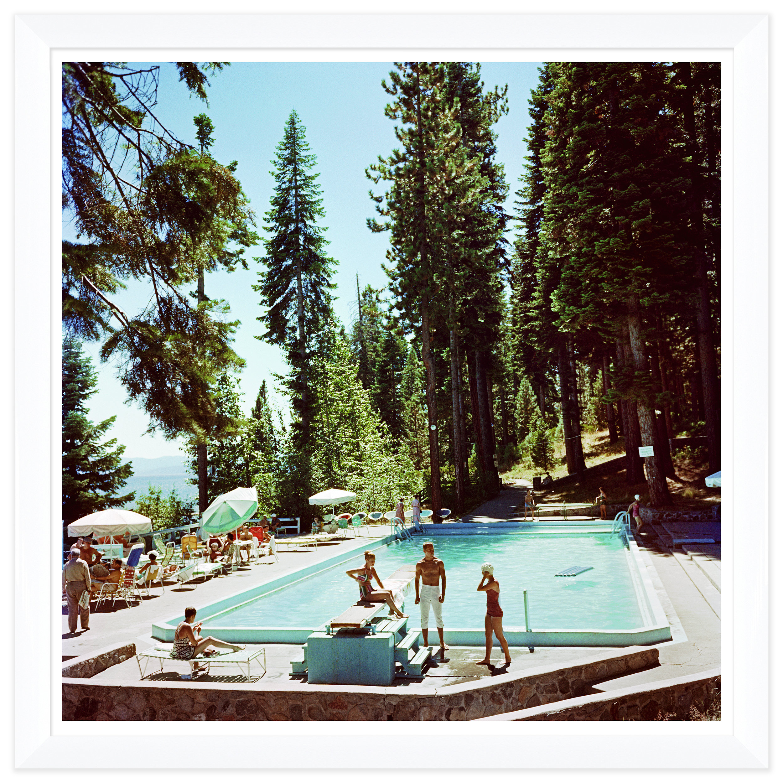 Soicher Marin 'Pool at Lake Tahoe' by Slim Aarons Picture Frame